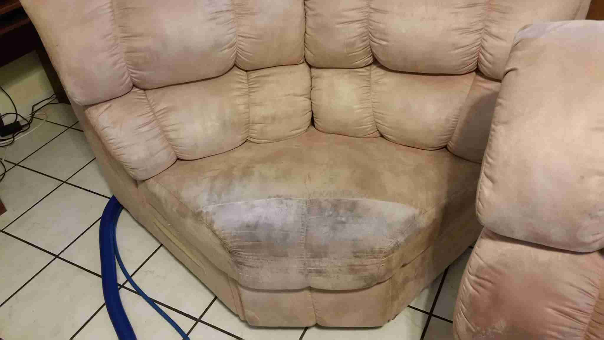 Upholstery before Spiker cleaning
